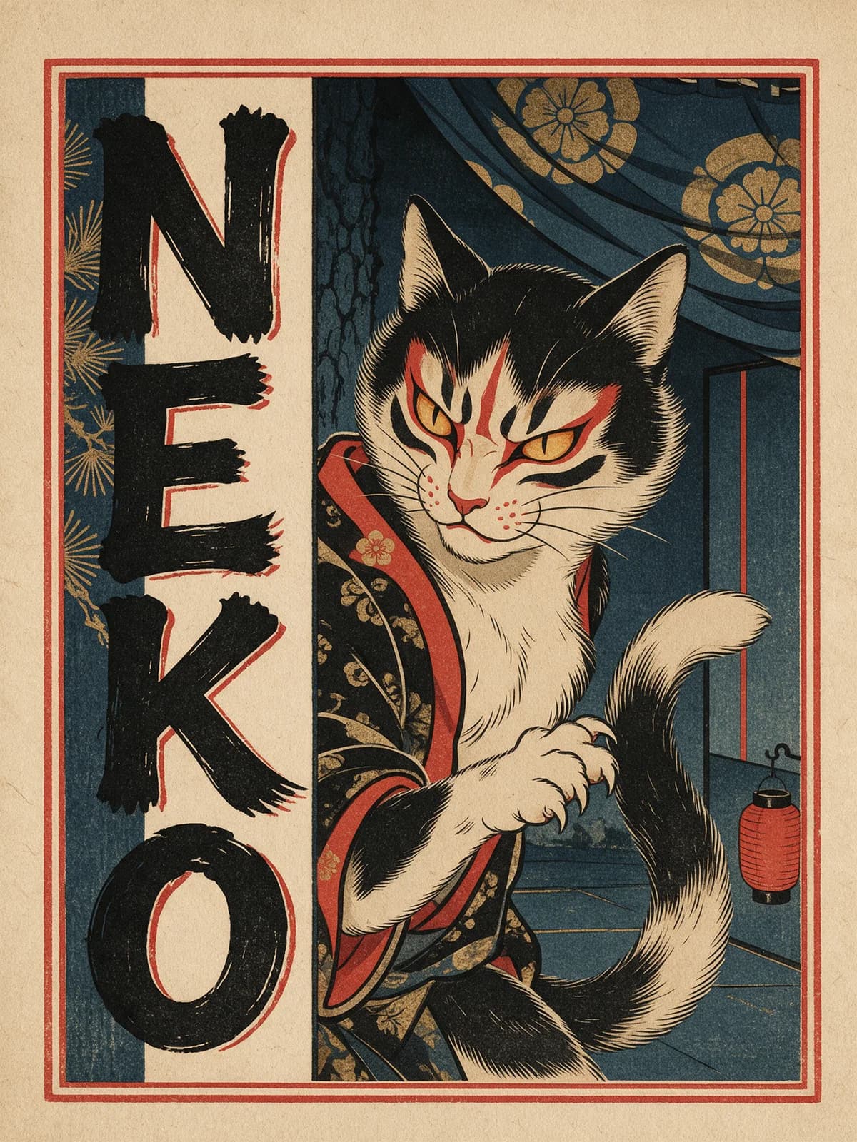 Neko Bakeneko Metal Poster, personalized metal