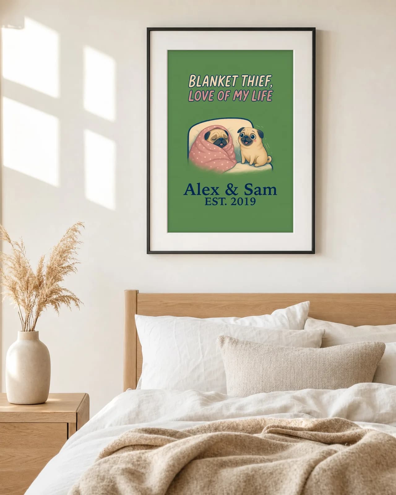 Blanket Thief, Love of My Life Personalized Couple Print, personalized couple wall art sample design