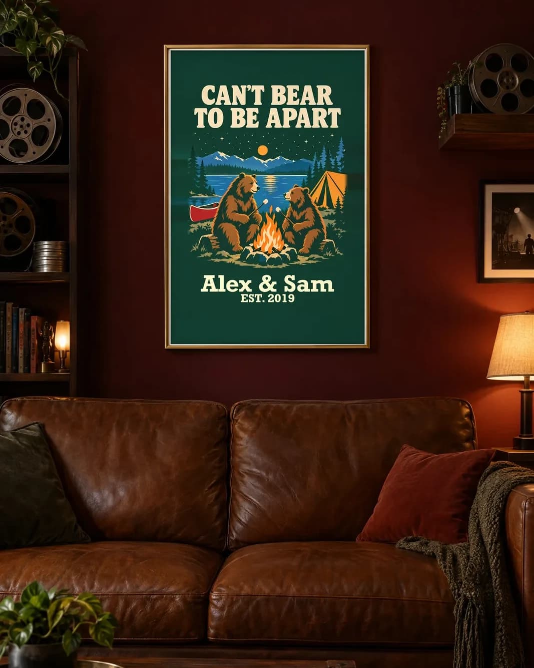 Can't Bear to Be Apart Personalized Couple Print, personalized couple wall art sample design
