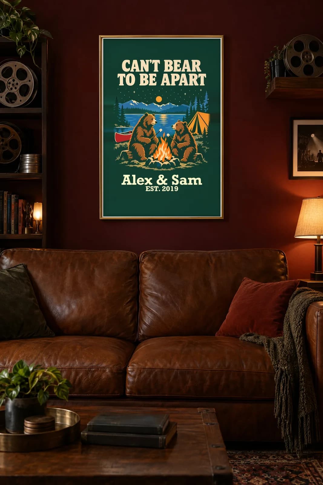 Can't Bear to Be Apart Personalized Couple Print, personalized couple wall art sample design
