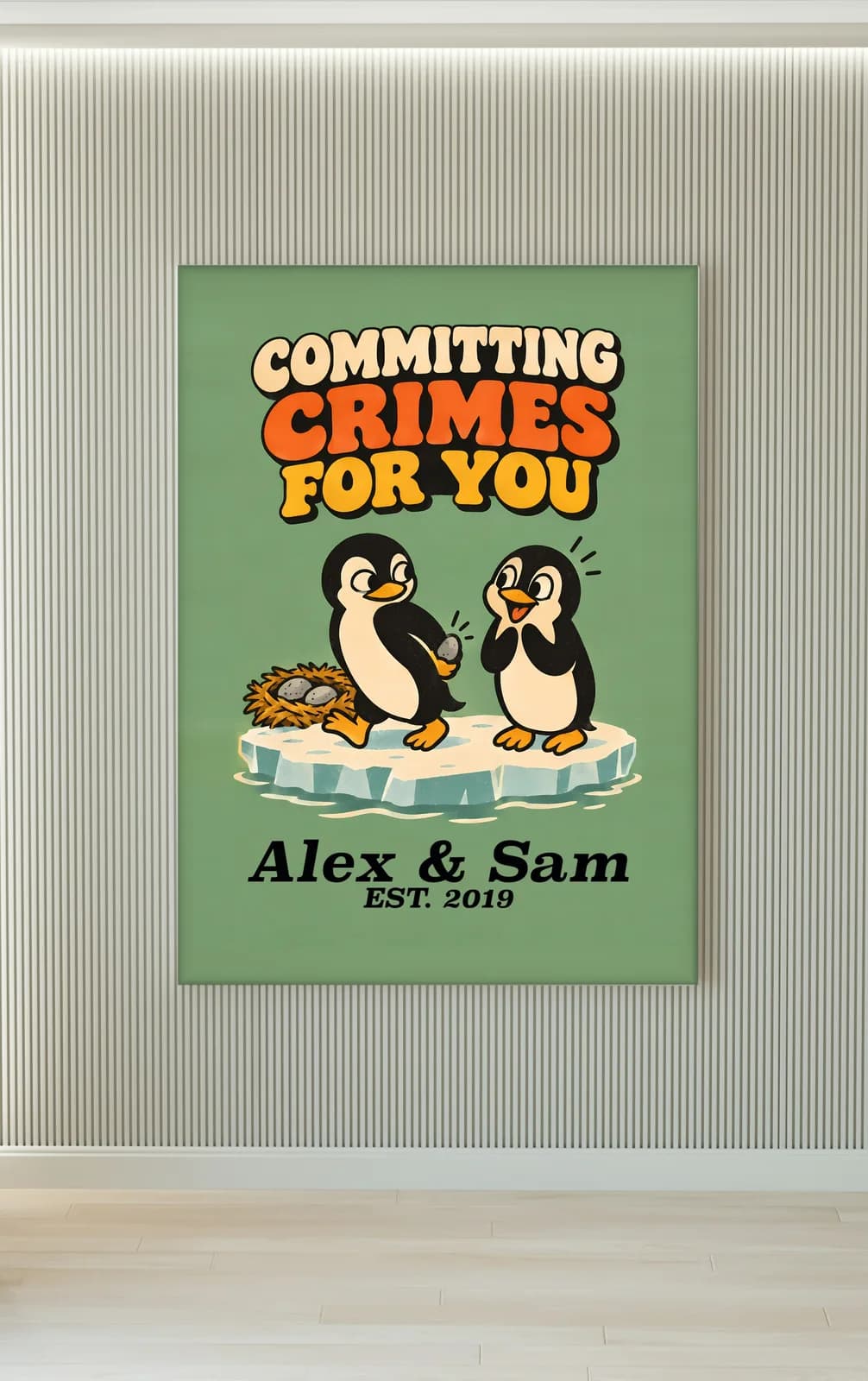 Committing Crimes for You Personalized Couple Print, personalized couple wall art sample design