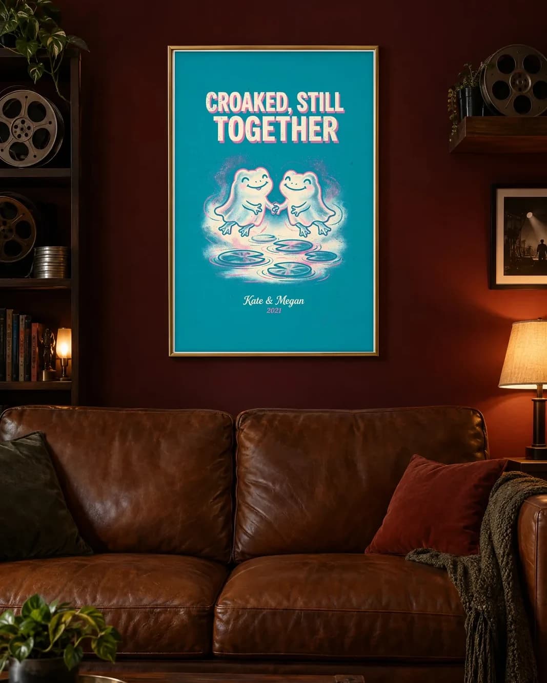 Croaked, Still Together Personalized Couple Print, personalized couple wall art sample design