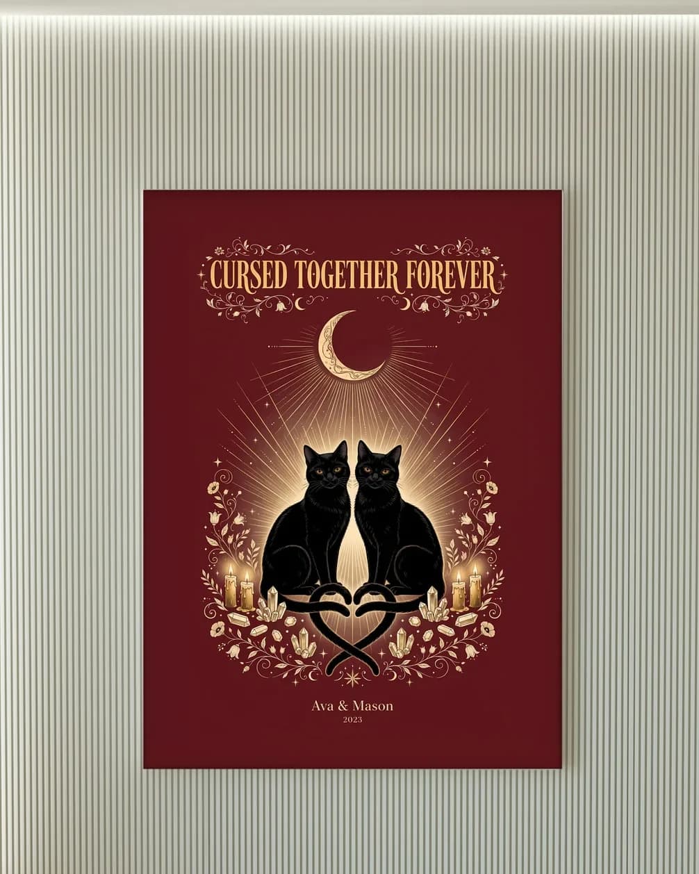 Cursed Together Forever Personalized Couple Print, personalized couple wall art sample design