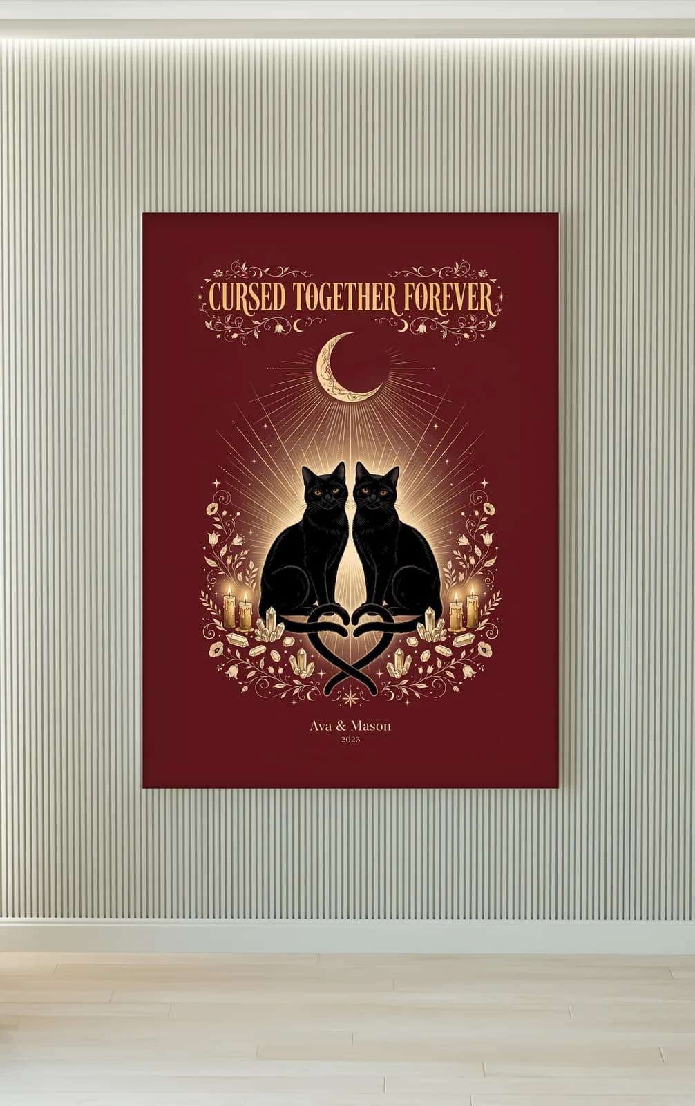 Cursed Together Forever Personalized Couple Print, personalized couple wall art sample design