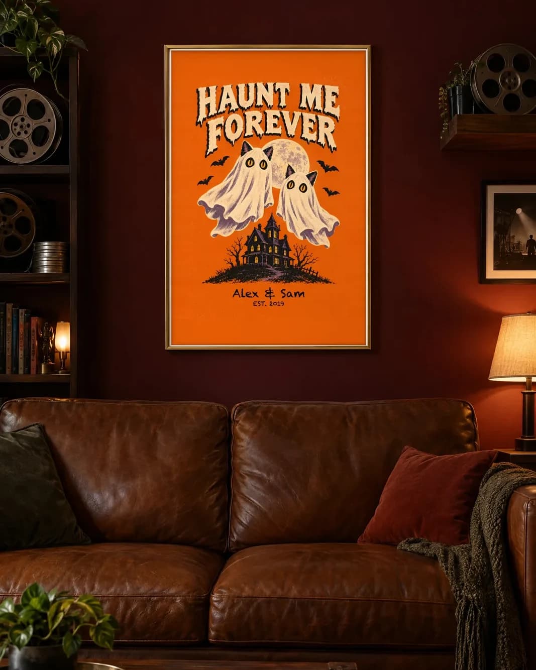 Haunt Me Forever Personalized Couple Print, personalized couple wall art sample design