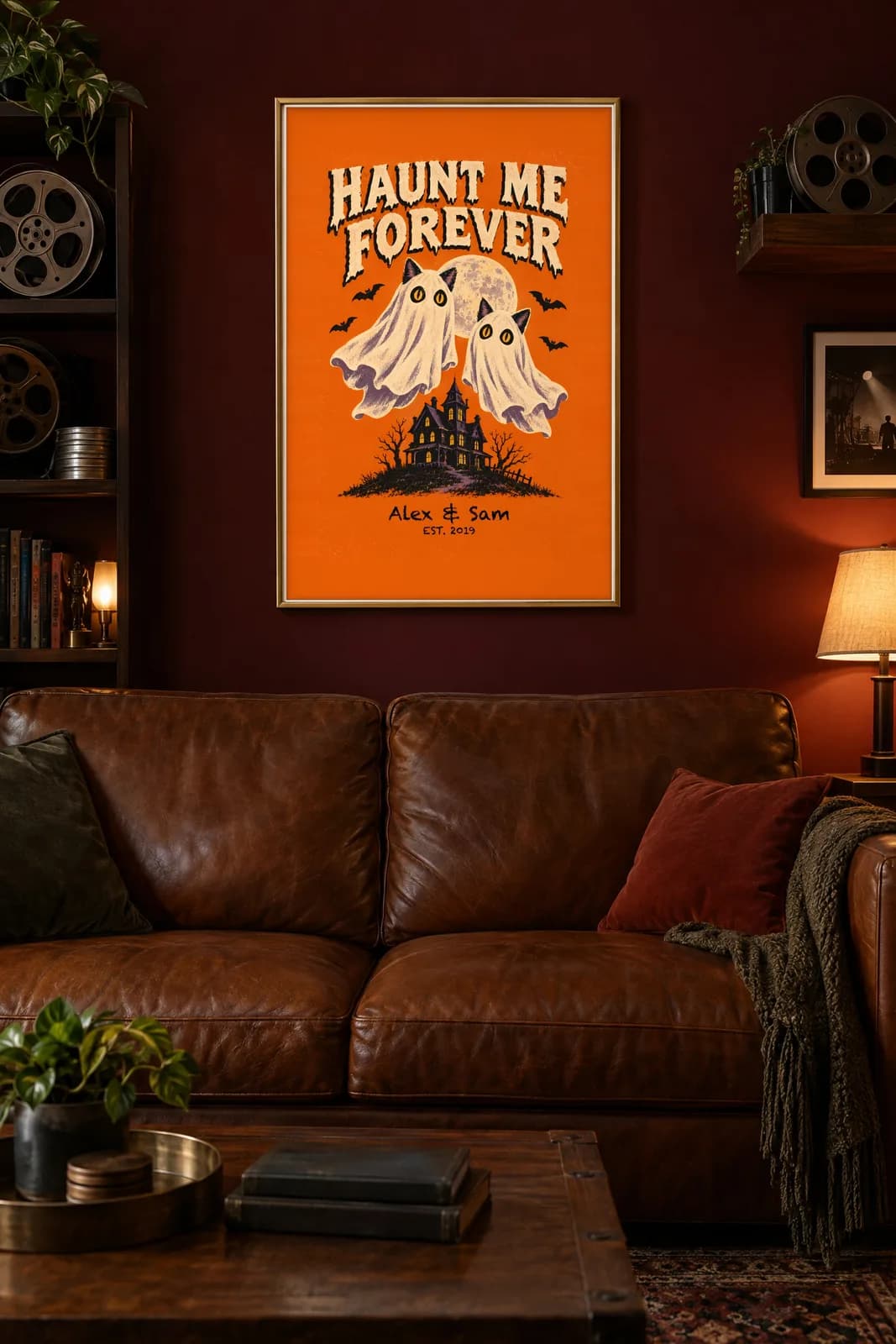 Haunt Me Forever Personalized Couple Print, personalized couple wall art sample design