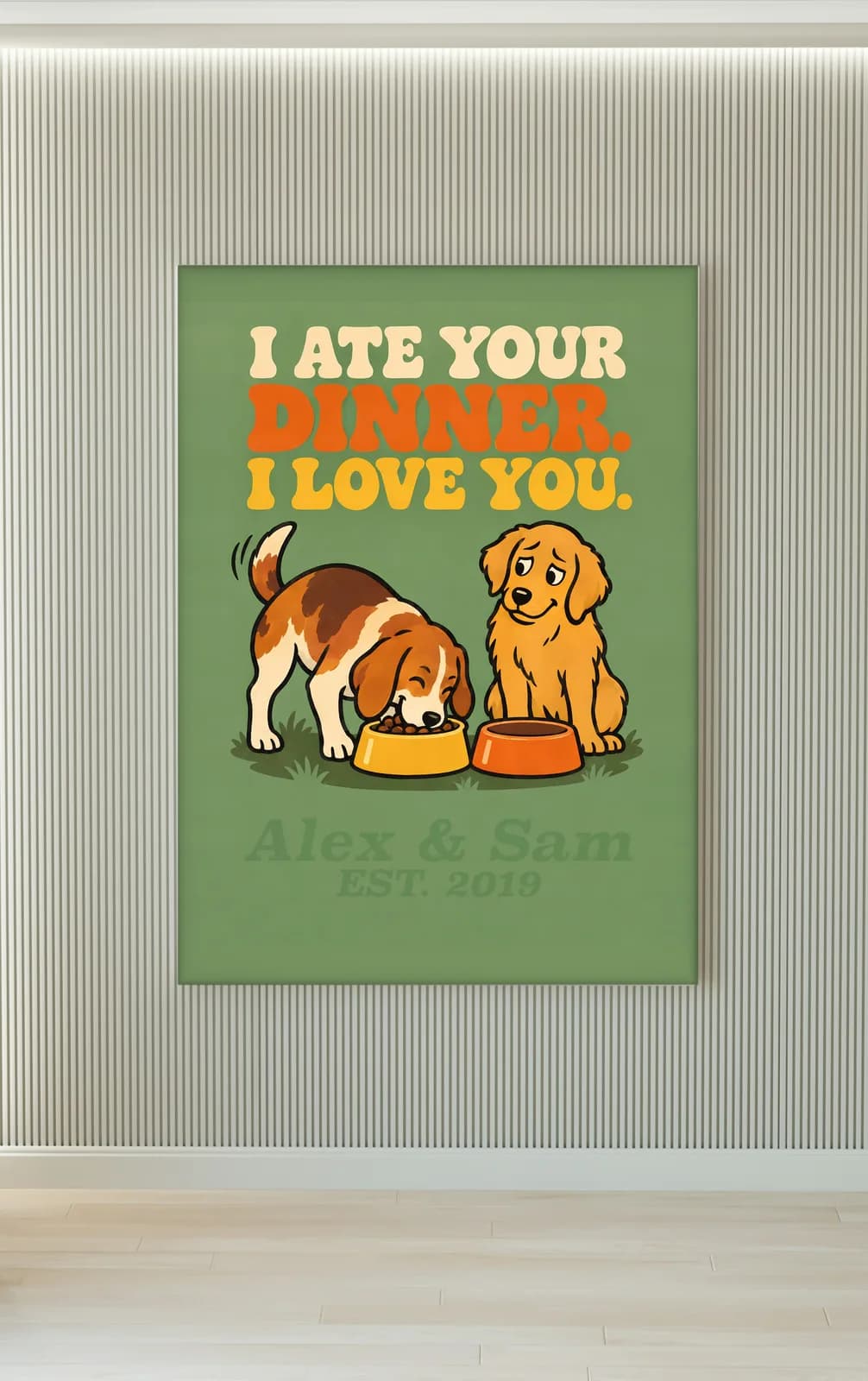 I Ate Your Dinner. I Love You. Personalized Couple Print, personalized couple wall art sample design