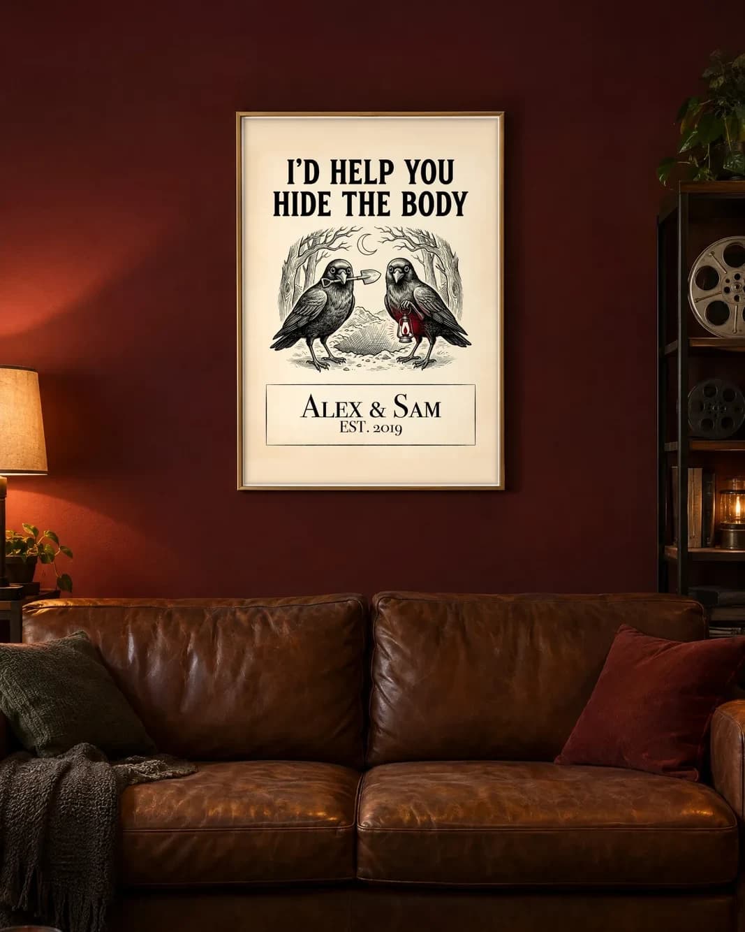 I'd Help You Hide the Body Personalized Couple Print, personalized couple wall art sample design