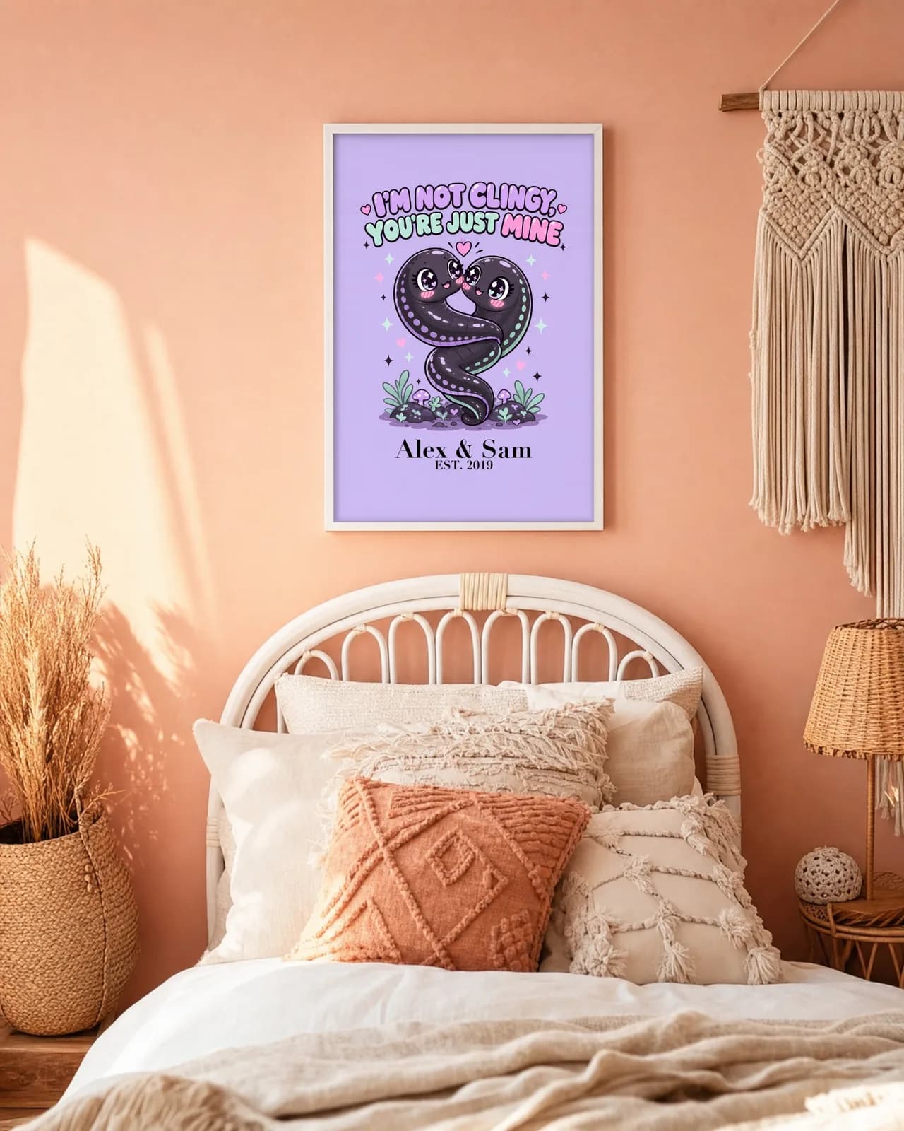 I'm Not Clingy, You're Just Mine Personalized Couple Print, personalized couple wall art sample design