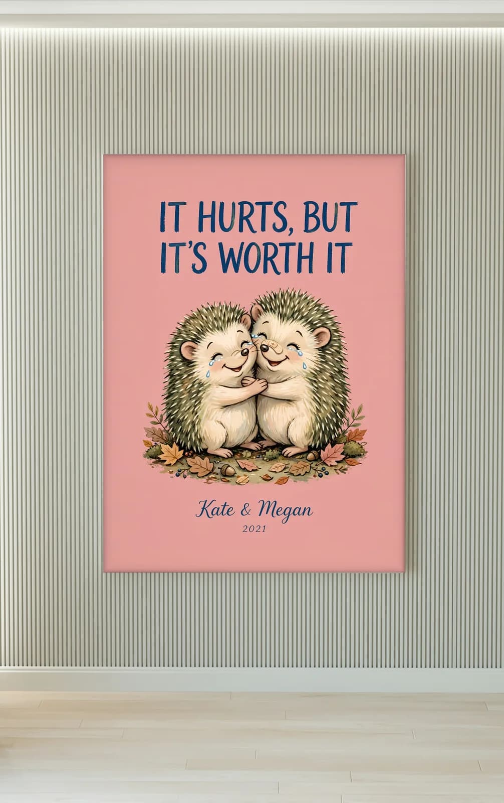 It Hurts, But It's Worth It Personalized Couple Print, personalized couple wall art sample design