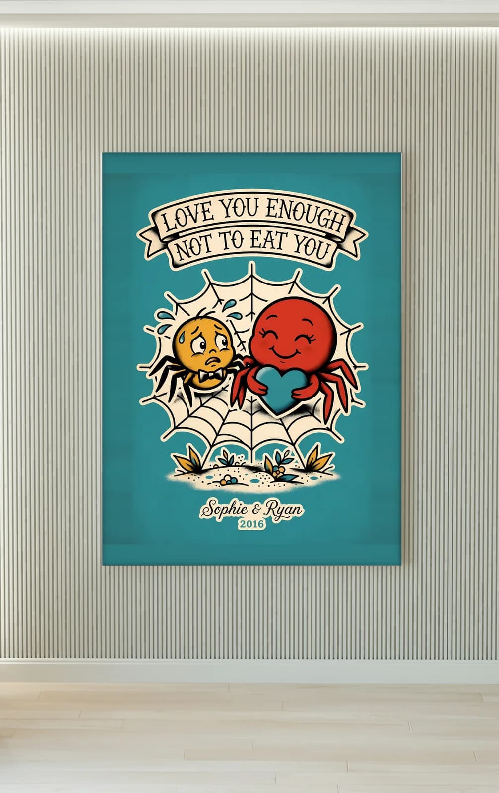 Love You Enough Not to Eat You Personalized Couple Print, personalized couple wall art sample design