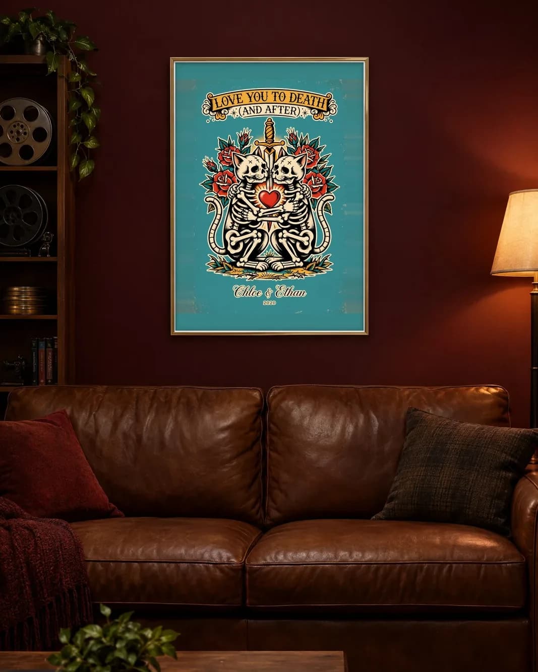Love You to Death (And After) Personalized Couple Print, personalized couple wall art sample design