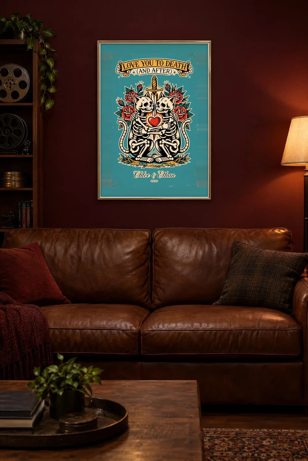Love You to Death (And After) Personalized Couple Print, personalized couple wall art sample design