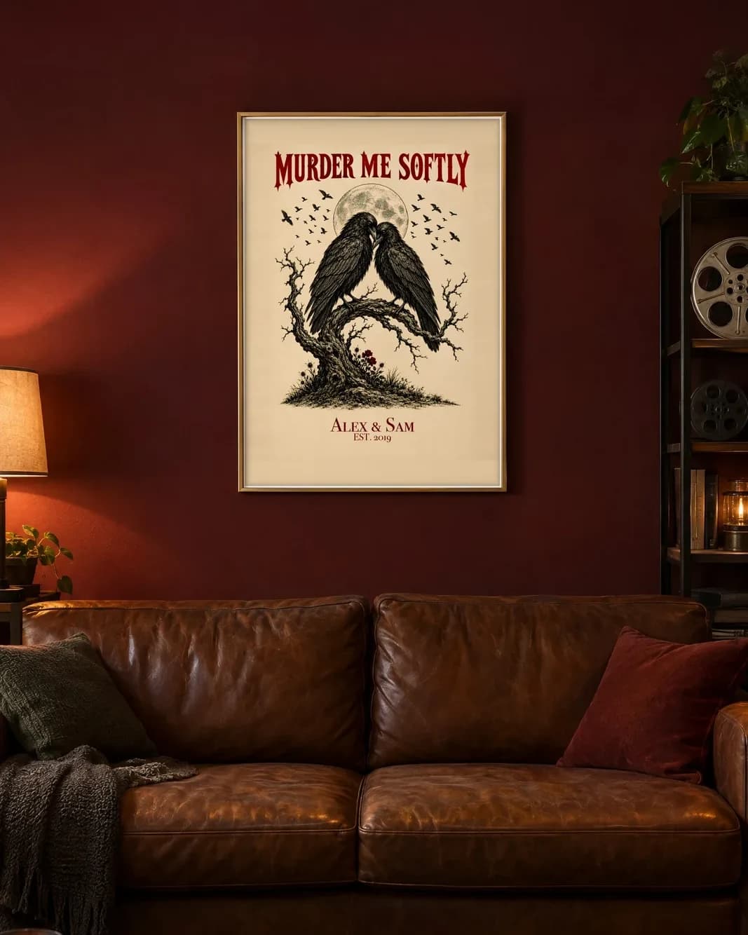 Murder Me Softly Personalized Couple Print, personalized couple wall art sample design