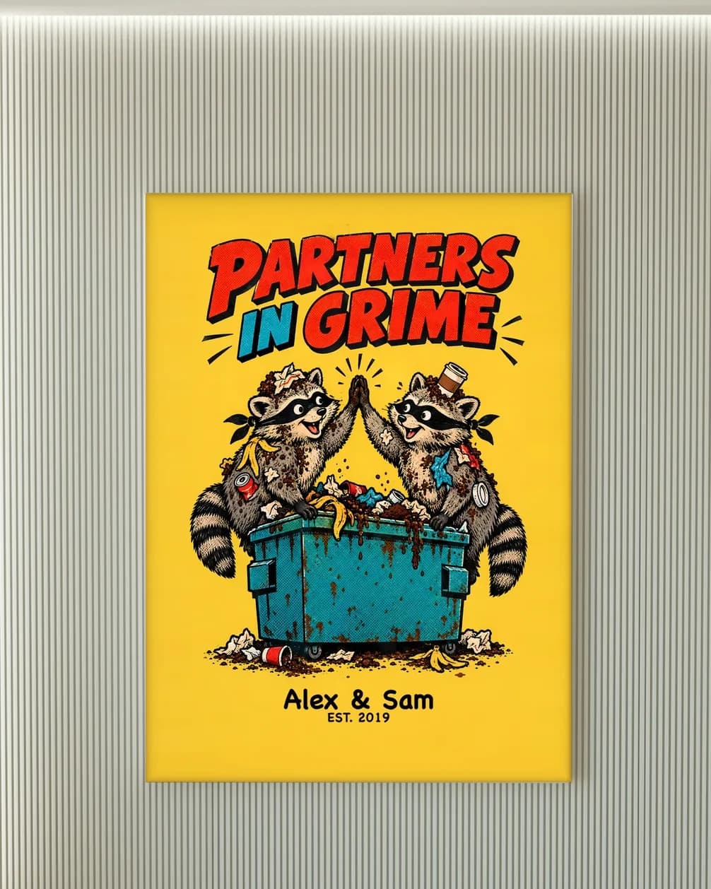 Partners in Grime Personalized Couple Print, personalized couple wall art sample design