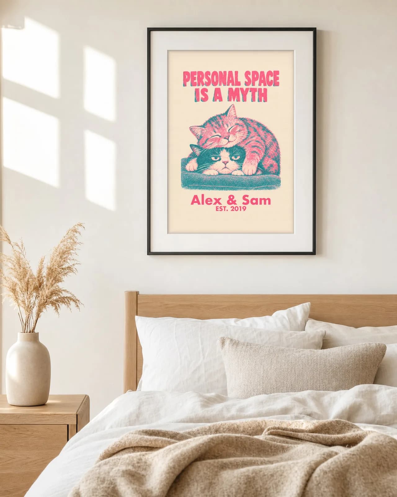 Personal Space Is a Myth Personalized Couple Print, personalized couple wall art sample design
