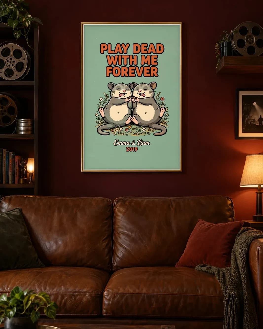 Play Dead With Me Forever Personalized Couple Print, personalized couple wall art sample design