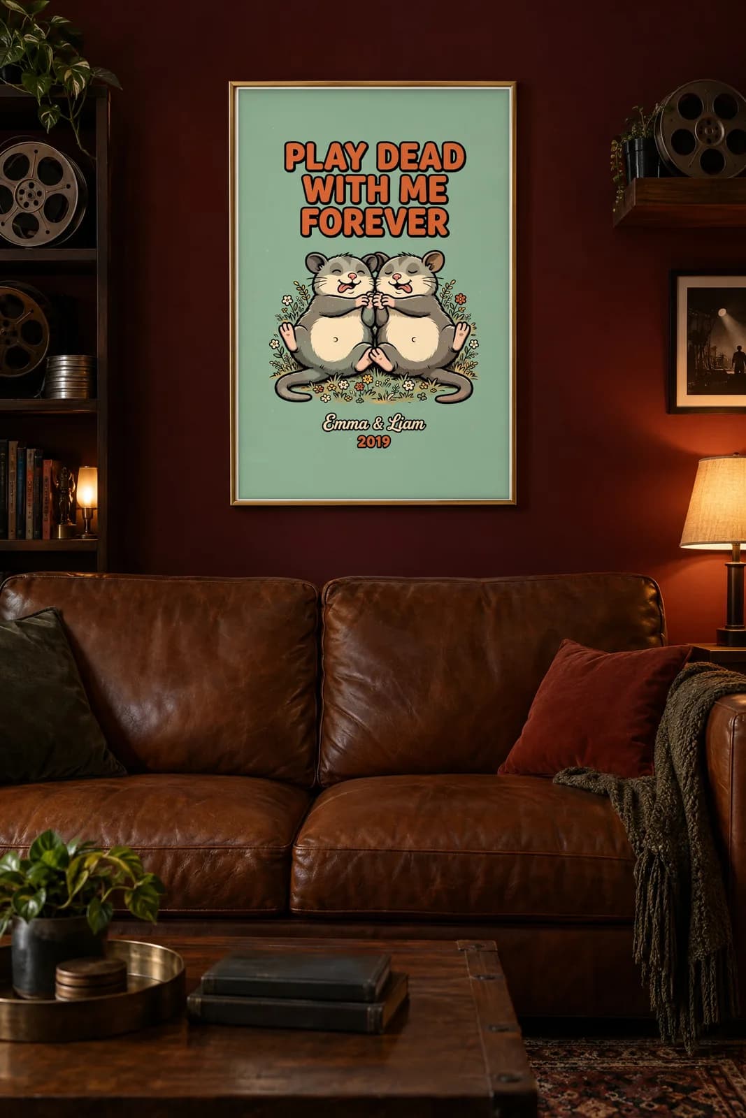 Play Dead With Me Forever Personalized Couple Print, personalized couple wall art sample design