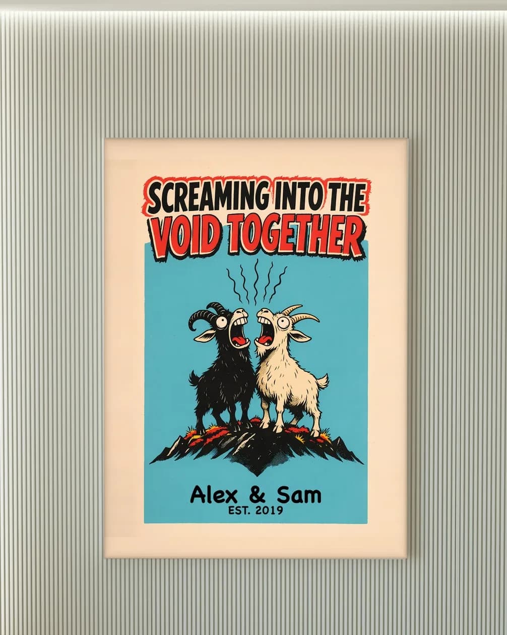Screaming Into the Void Together Personalized Couple Print, personalized couple wall art sample design