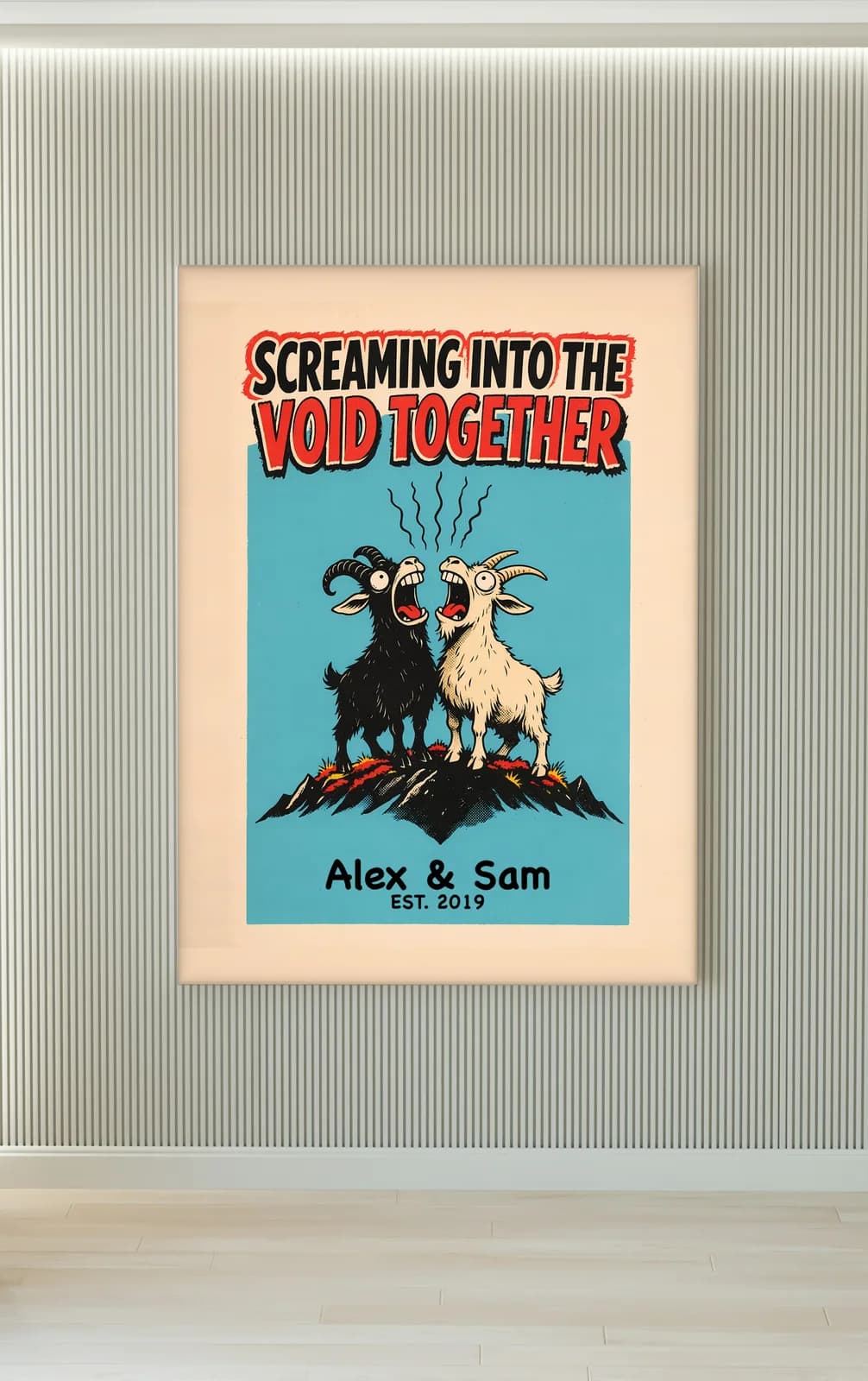 Screaming Into the Void Together Personalized Couple Print, personalized couple wall art sample design