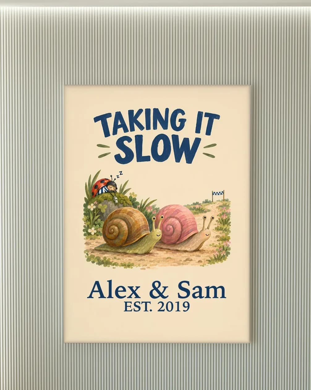 Taking It Slow Personalized Couple Print, personalized couple wall art sample design