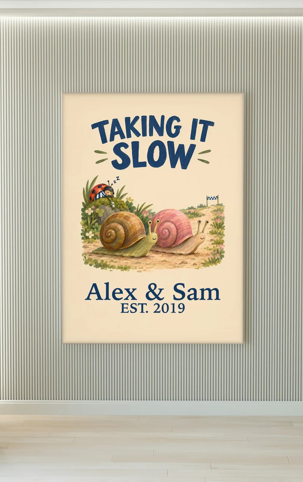 Taking It Slow Personalized Couple Print, personalized couple wall art sample design