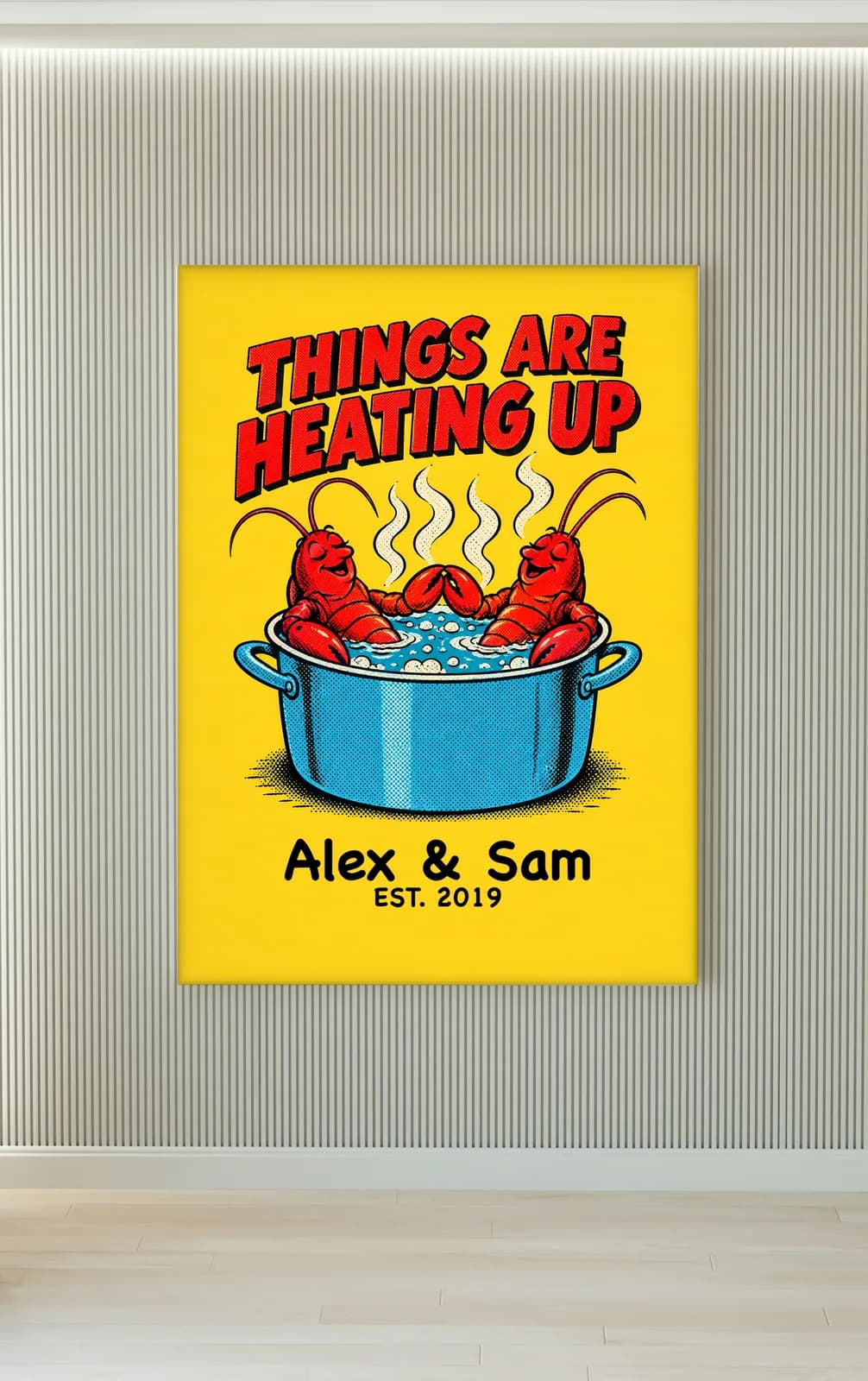 Things Are Heating Up Personalized Couple Print, personalized couple wall art sample design
