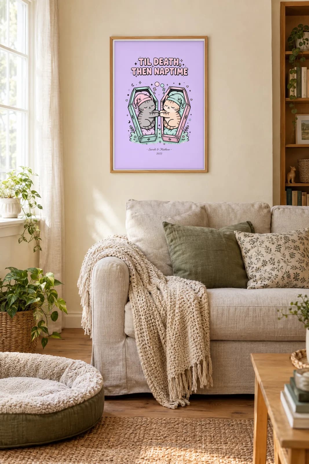 Til Death, Then Naptime Personalized Couple Print, personalized couple wall art sample design