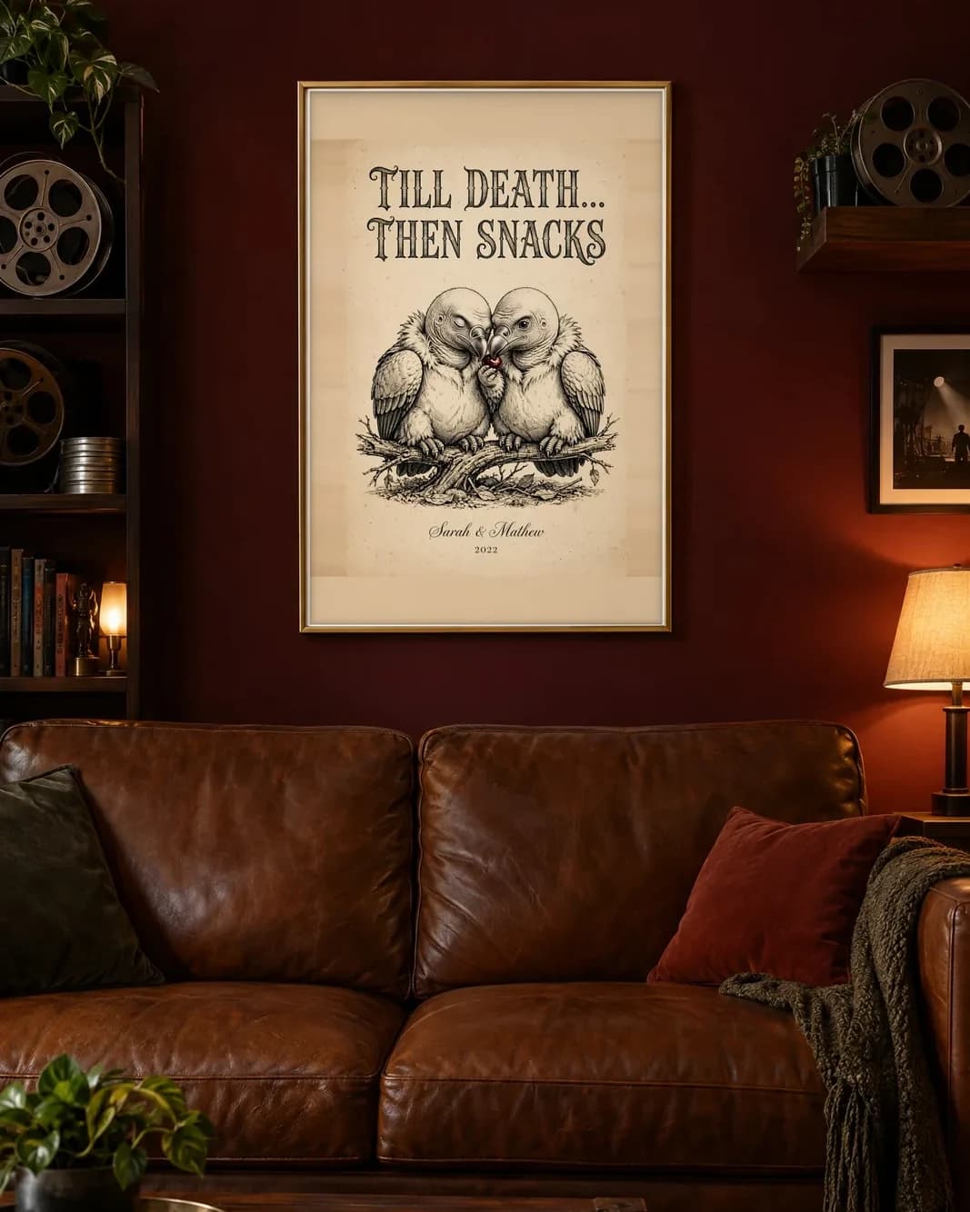 Till Death... Then Snacks Personalized Couple Print, personalized couple wall art sample design