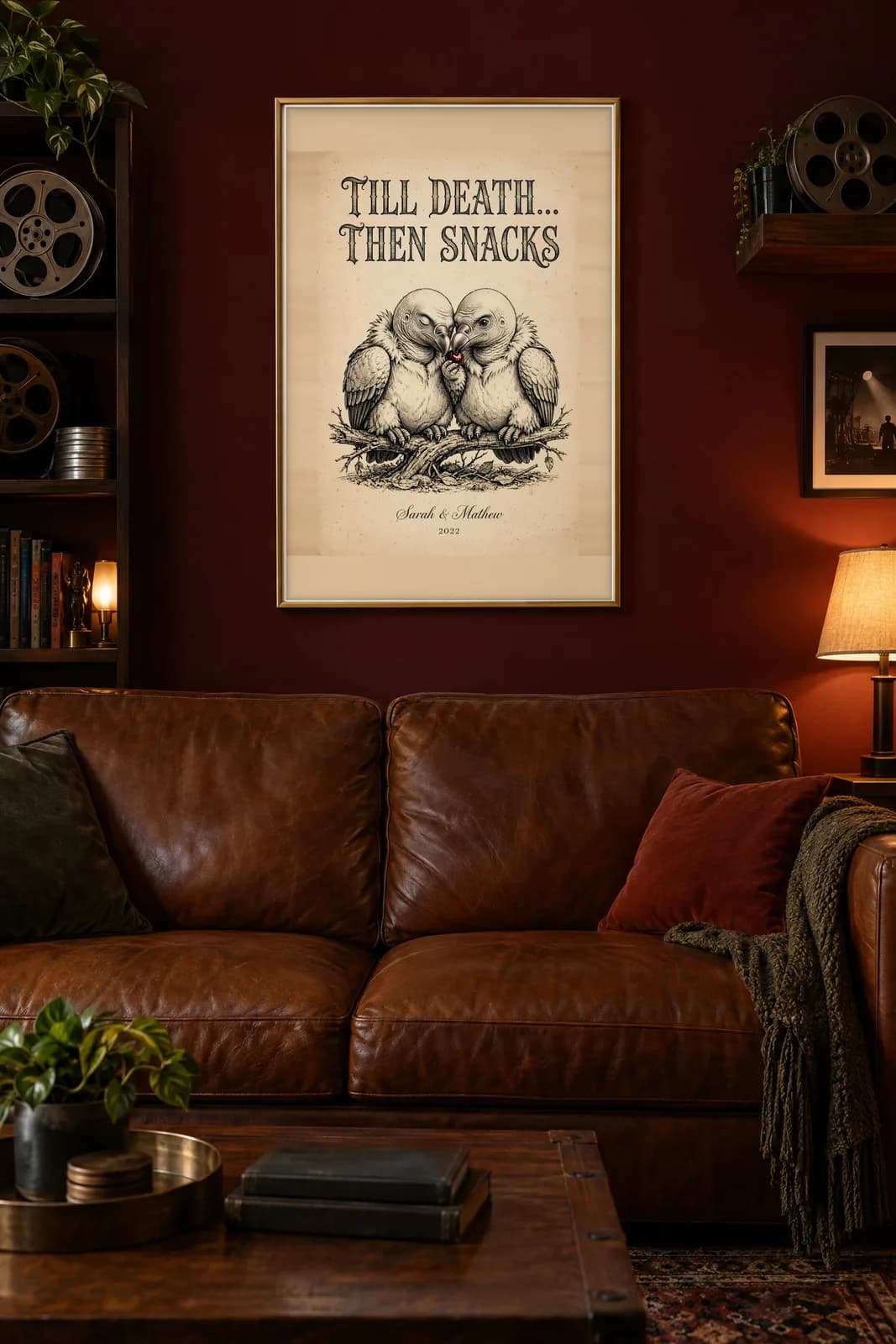 Till Death... Then Snacks Personalized Couple Print, personalized couple wall art sample design