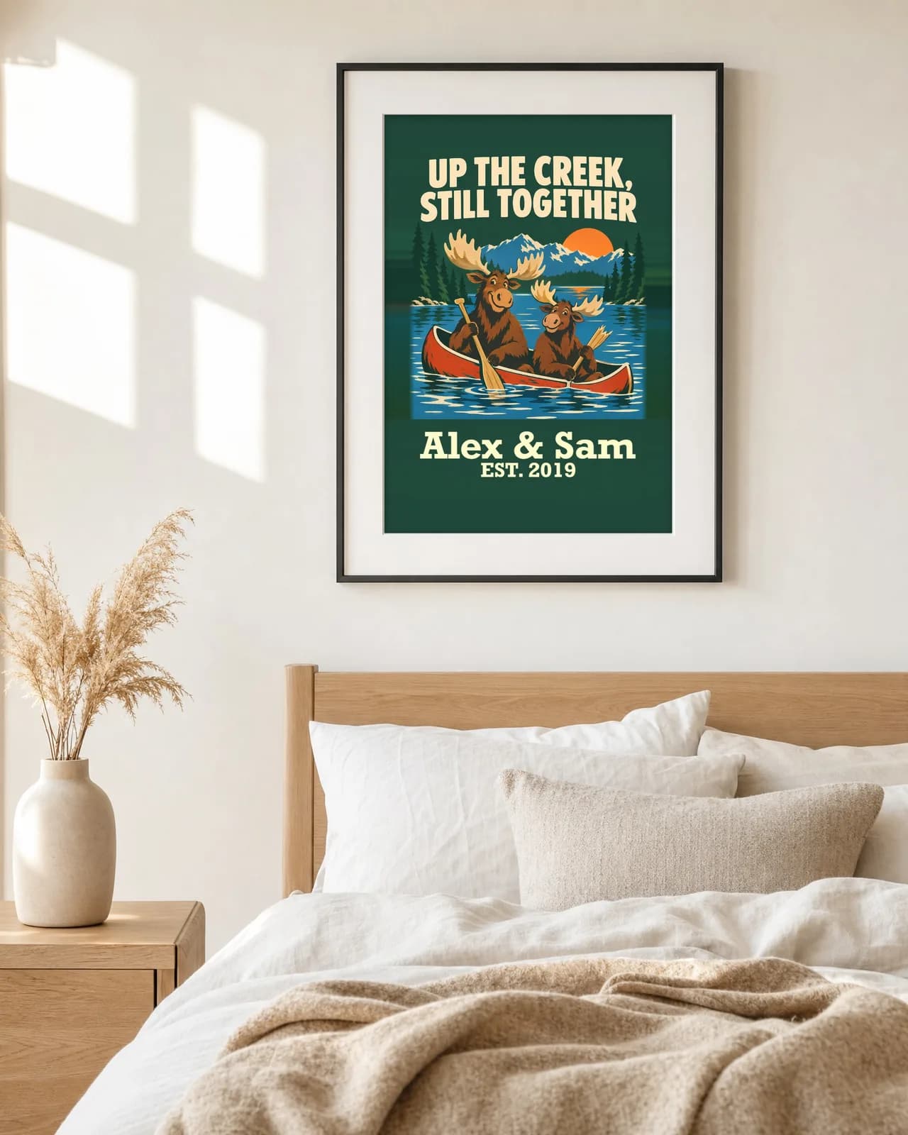 Up the Creek, Still Together Personalized Couple Print, personalized couple wall art sample design