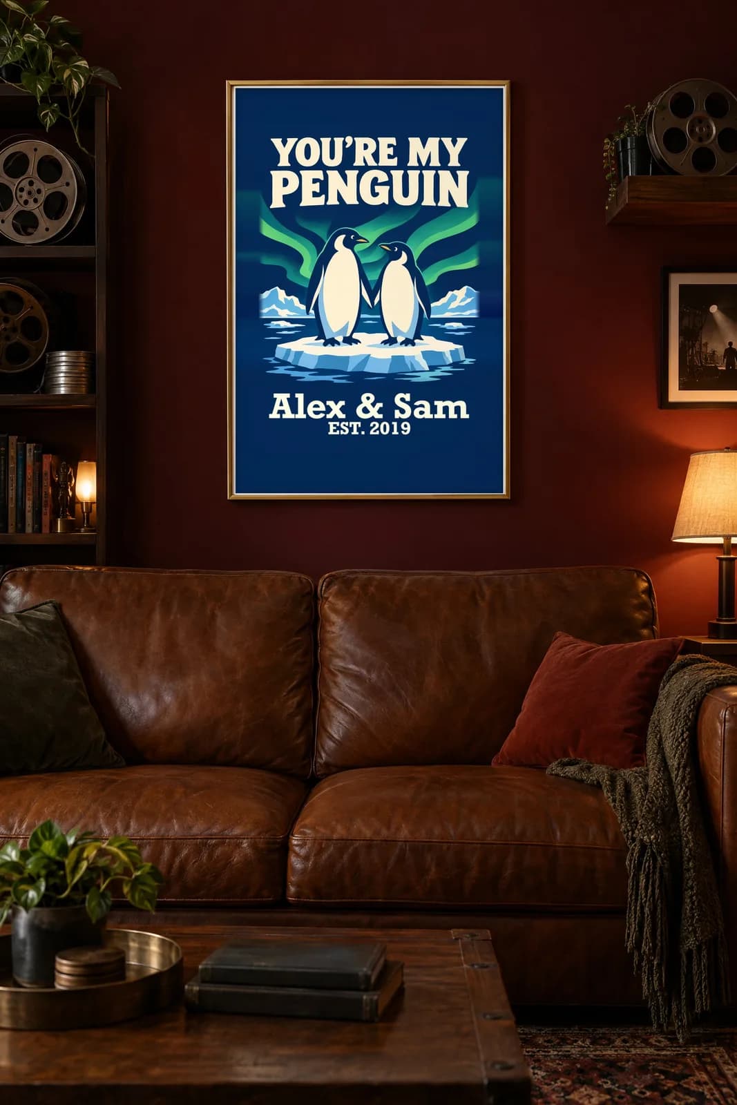 You're My Penguin Personalized Couple Print, personalized couple wall art sample design