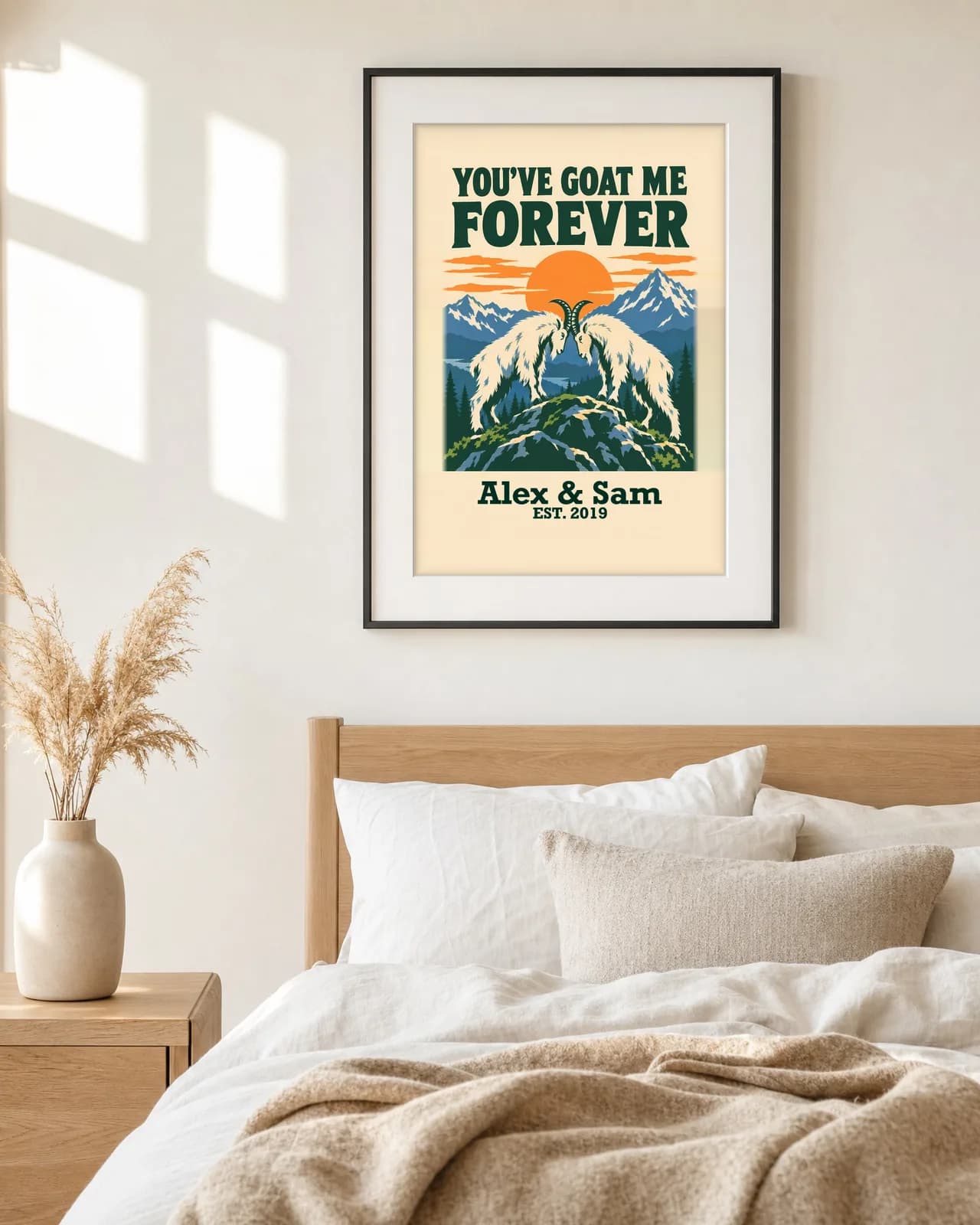 You've Goat Me Forever Personalized Couple Print, personalized couple wall art sample design