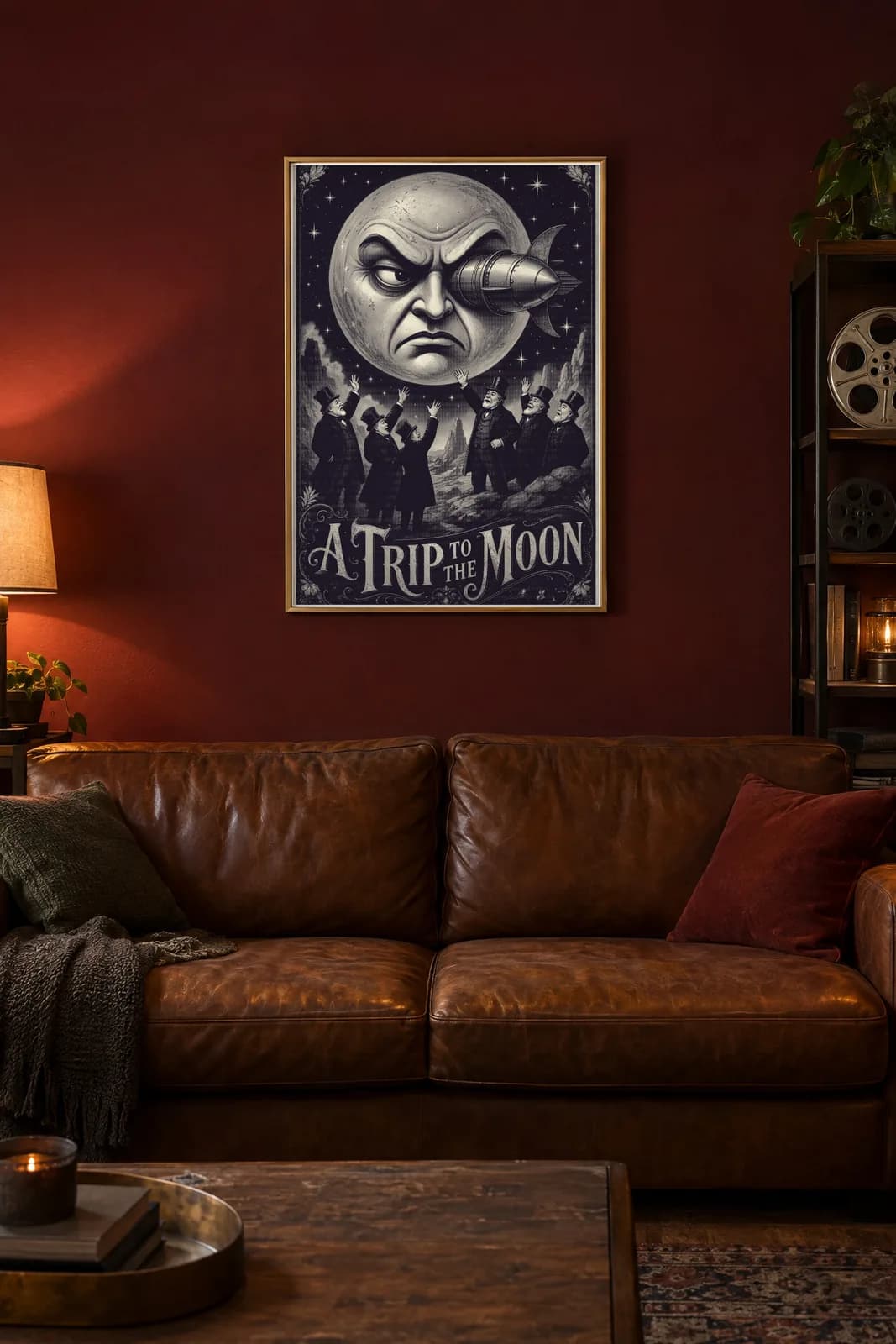 A Trip to the Moon Metal Poster, metal wall art poster