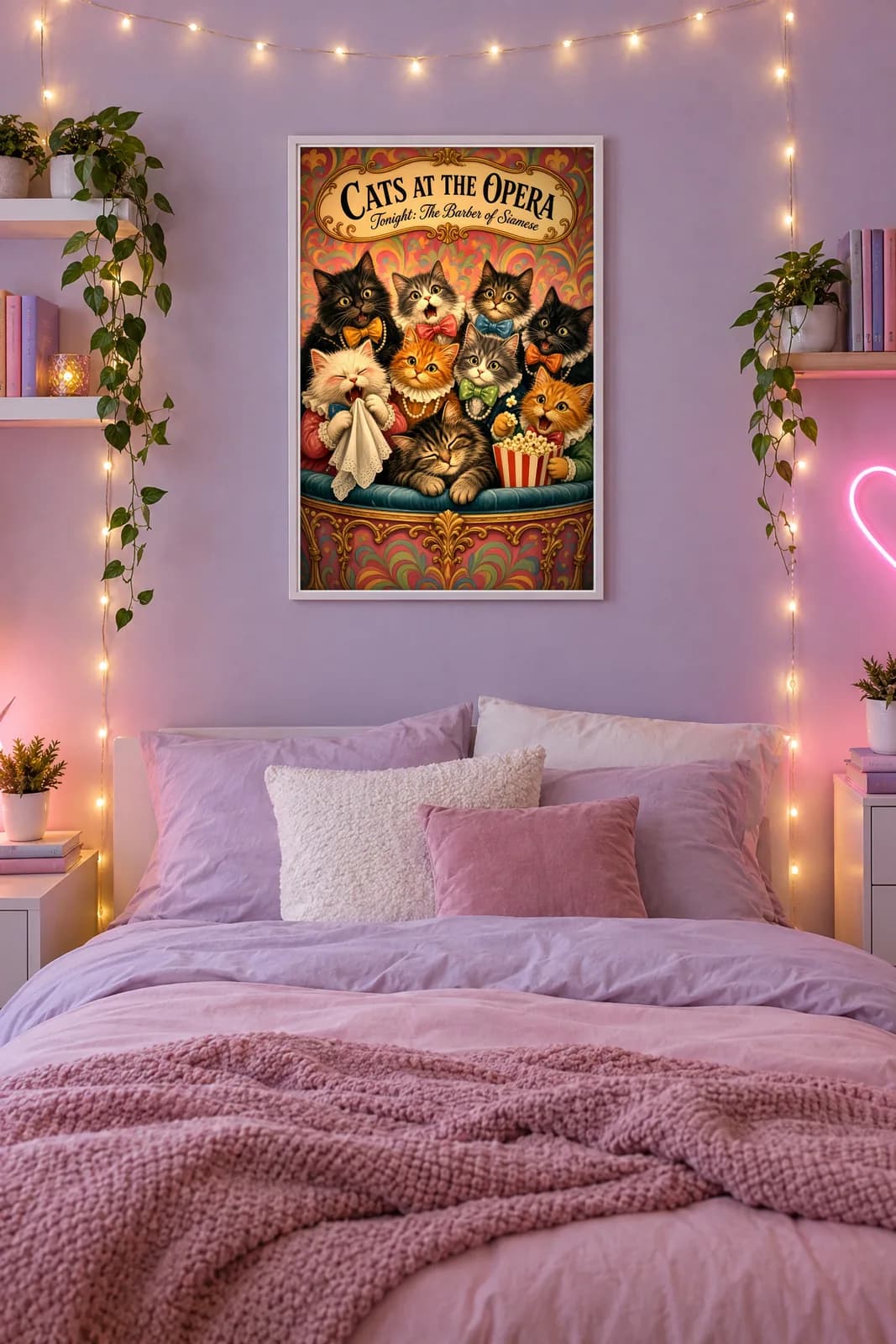 Cats at the Opera Metal Poster, metal wall art poster