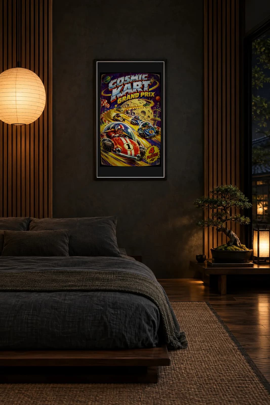 Cosmic Kart Metal Poster, metal wall art poster