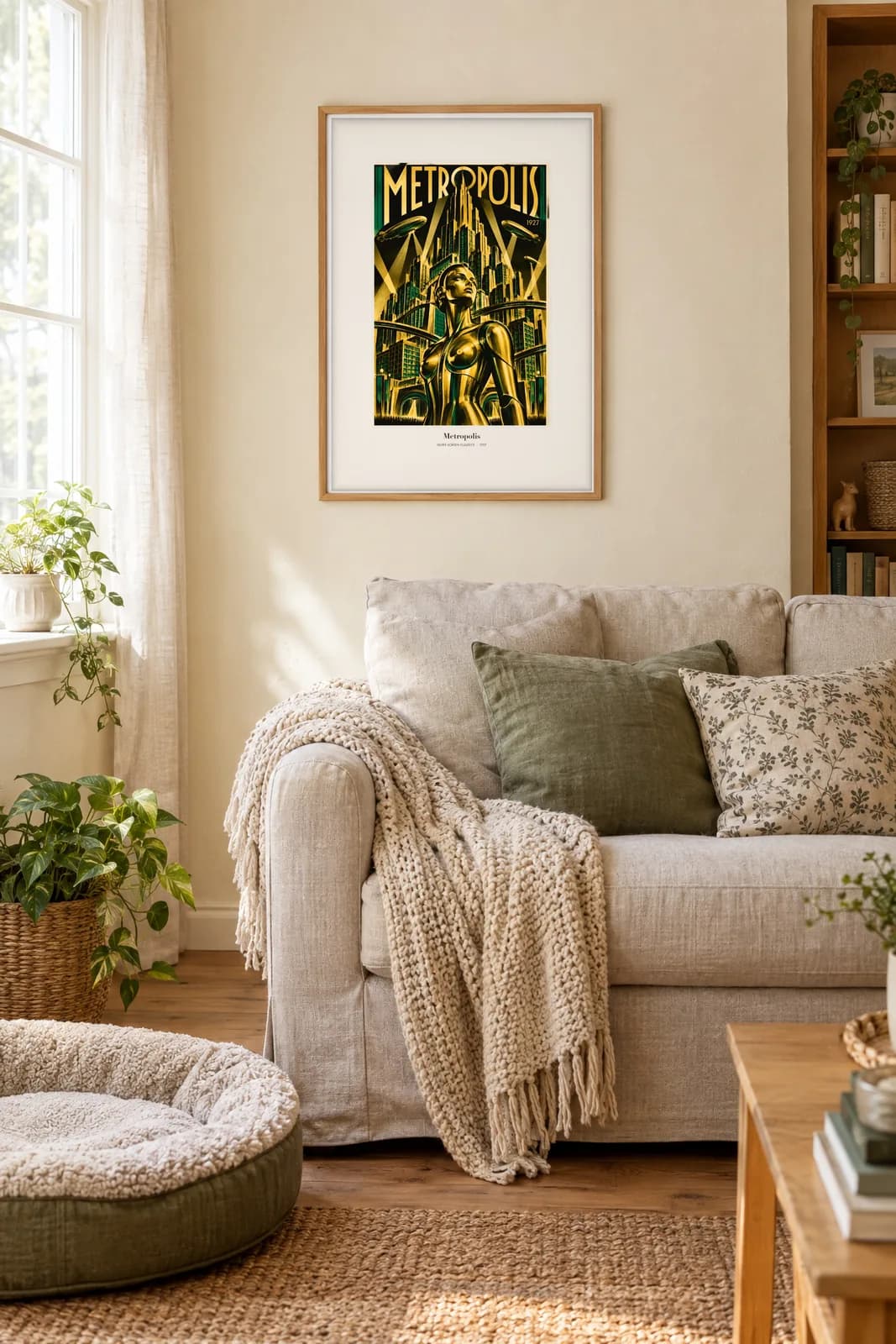 Classic movie posters hanging in a room