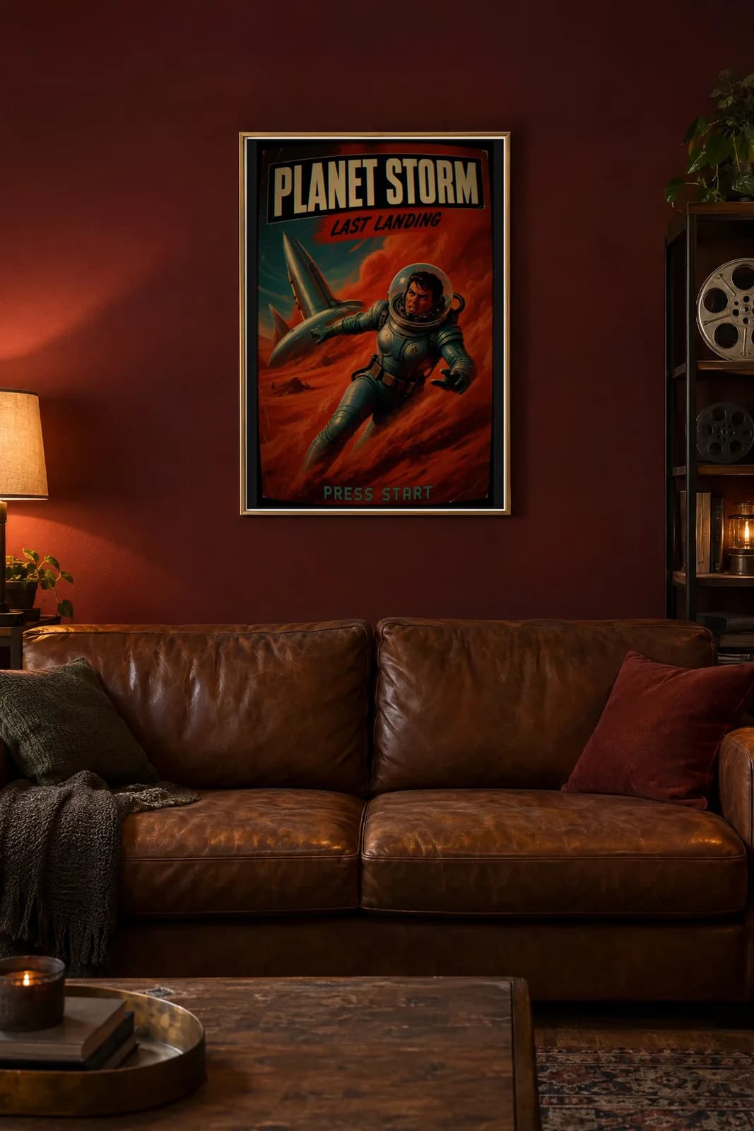 Planet Storm Metal Poster, metal wall art poster