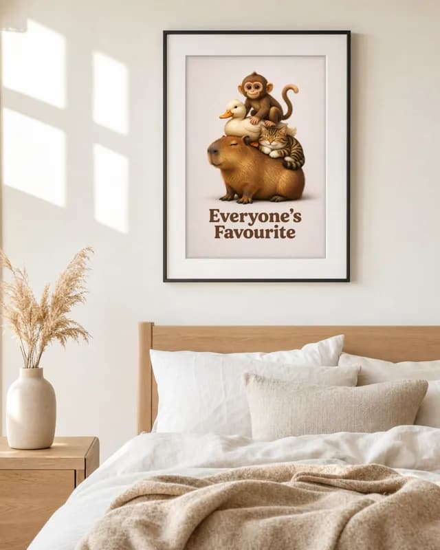 Capybara Friends printable wall art preview