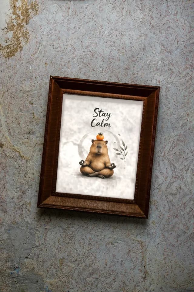 Capybara Zen Orange printable wall art preview