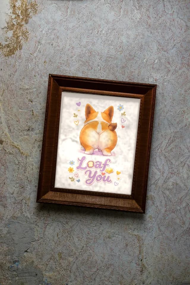 Corgi Butt Loaf printable wall art preview
