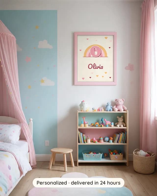 Custom Name Print (Girl) printable wall art preview