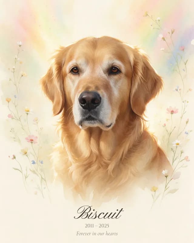 Custom Pet Memorial Portrait printable wall art preview