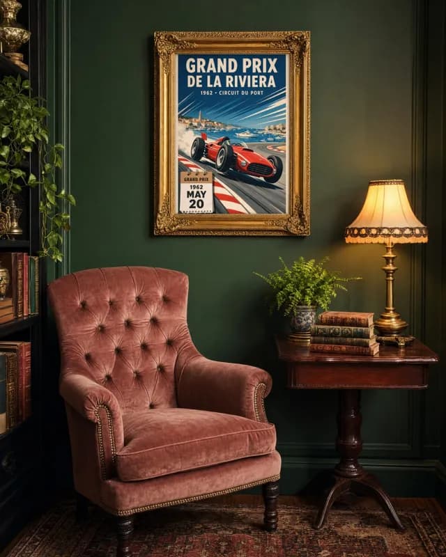 Grand Prix Riviera printable wall art preview