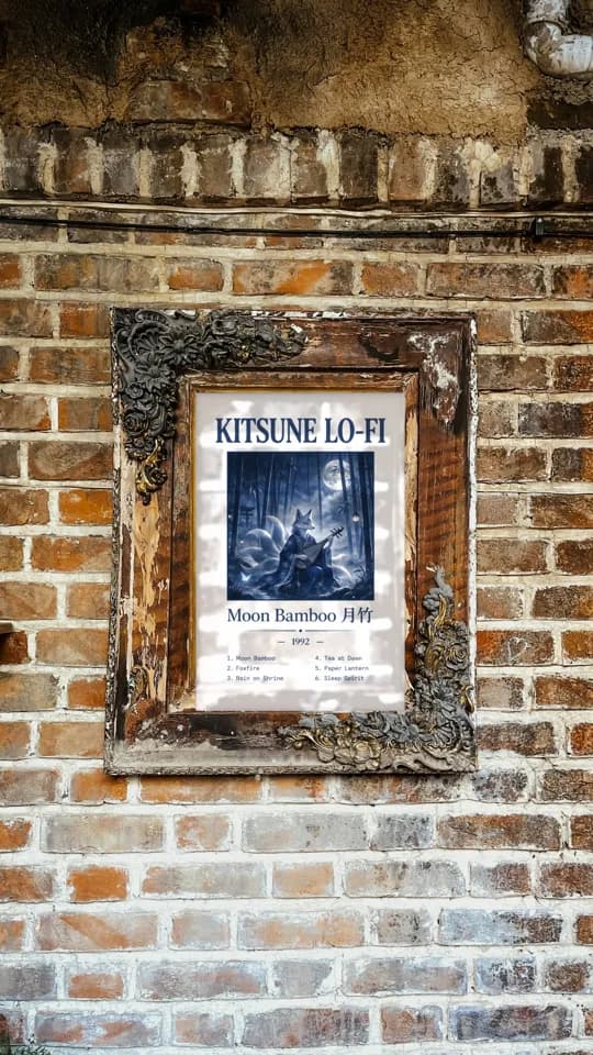 Kitsune Lofi printable wall art preview