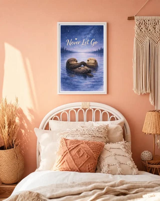 Otter Hand Holding printable wall art preview