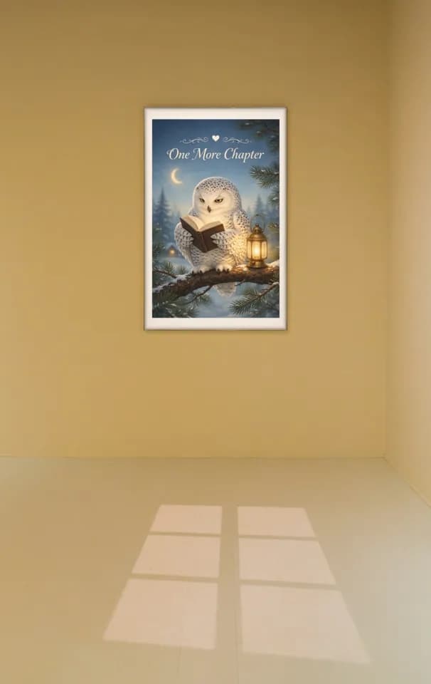 Owl Night Reader printable wall art preview