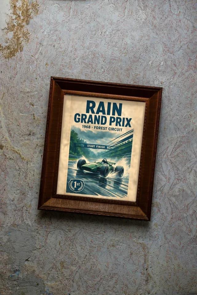Rain Grand Prix printable wall art preview