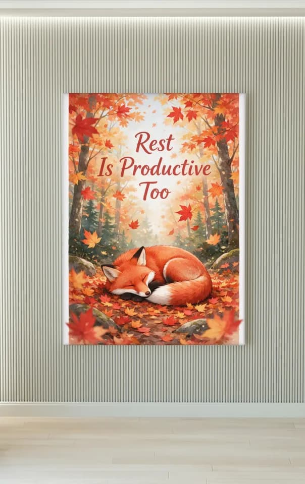 Red Fox Autumn printable wall art preview