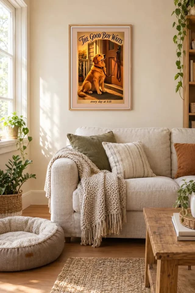 The Good Boy Waits printable wall art preview